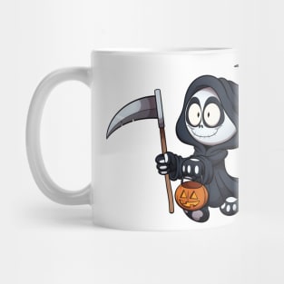 Kid In Reaper Costume Trick Or Treating Mug